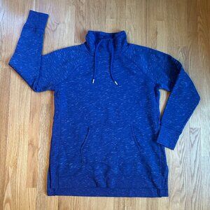 Tek Gear Ultra Soft Mock Neck Tunic Length Sweatshirt- Blue Heather